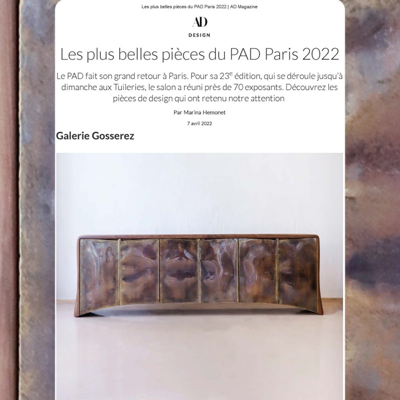 AD  - Les plus belles pièces du PAD Paris 2022